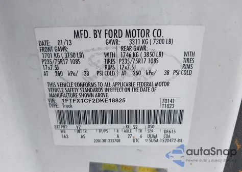 2014 Ford F-150 Stx из США, поврежденный, VIN 1FTFX1CFXEKD37346